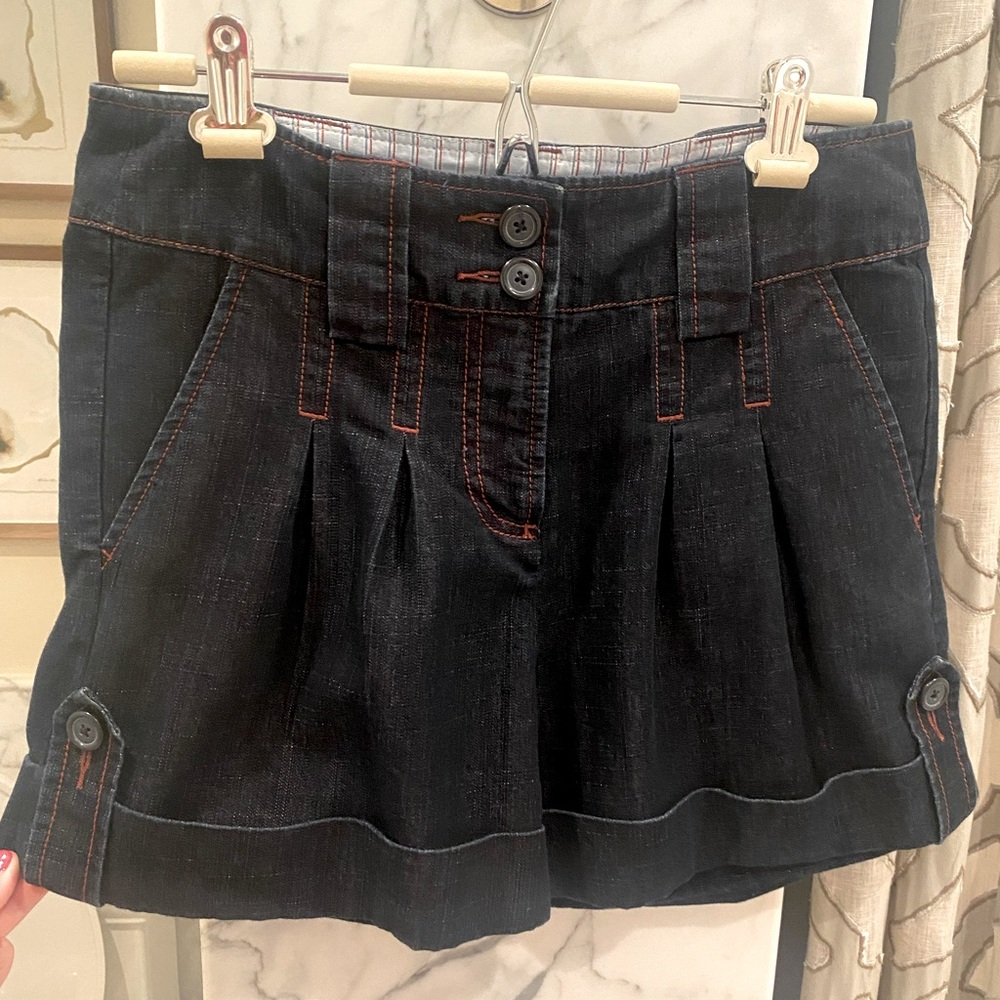 Anthropologie Denim Shorts with Rust Stitching